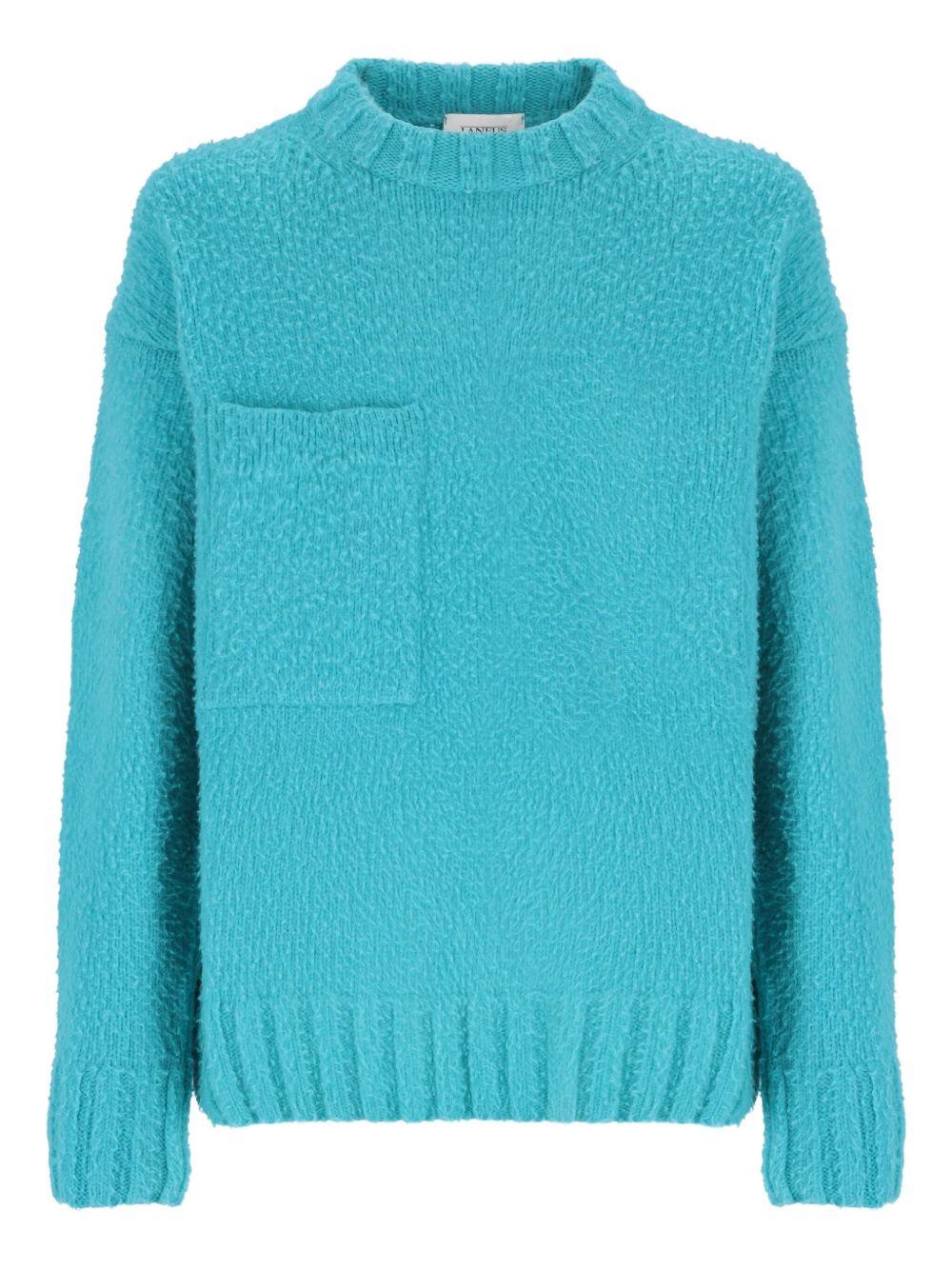 Maglione girocollo nero in lana 