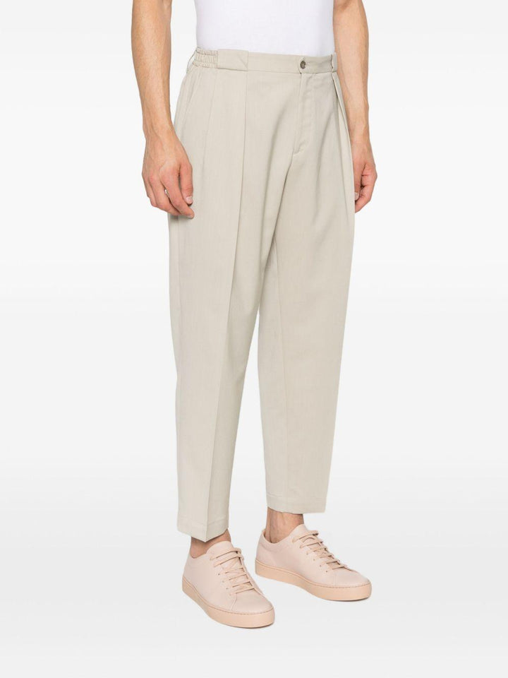 Pantaloni beige con pieghe frontali Portobello 