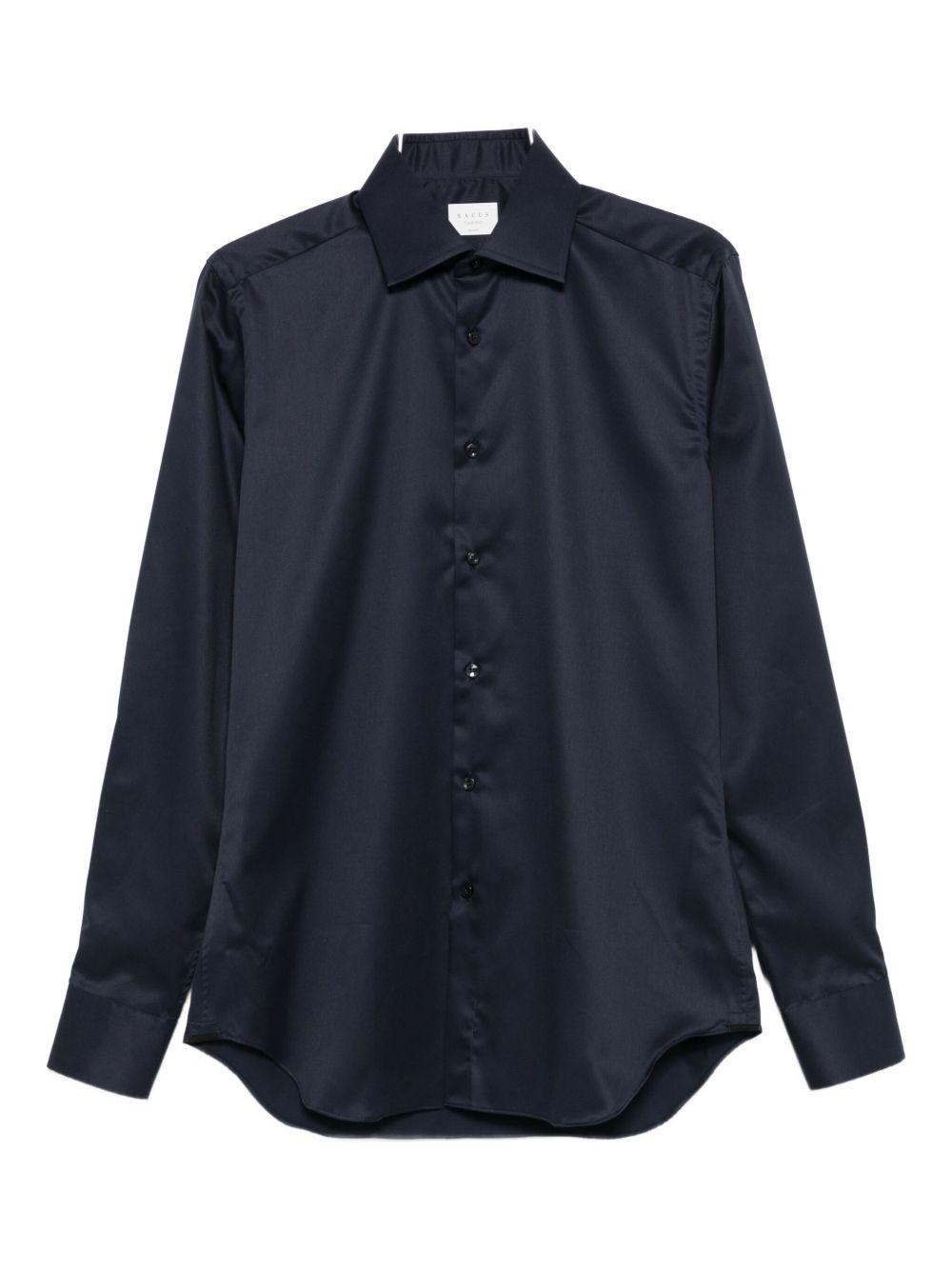 Camicia in cotone a maniche lunghe blu navy 