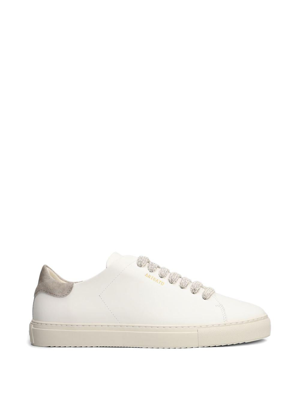 Sneakers low-top Clean 90 in pelle white/brown 