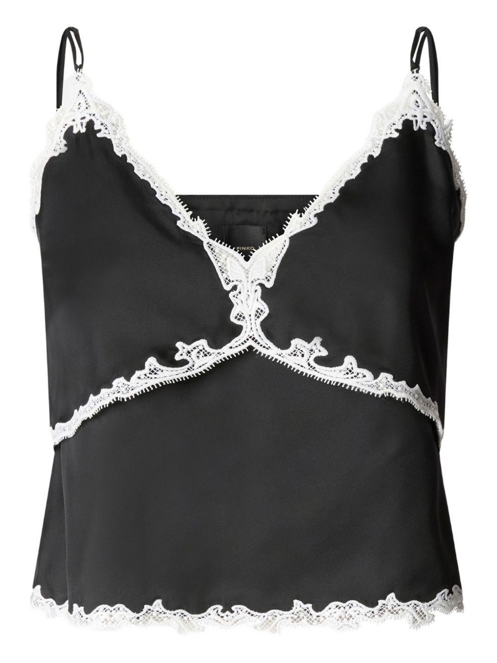 Top con inserti in pizzo 