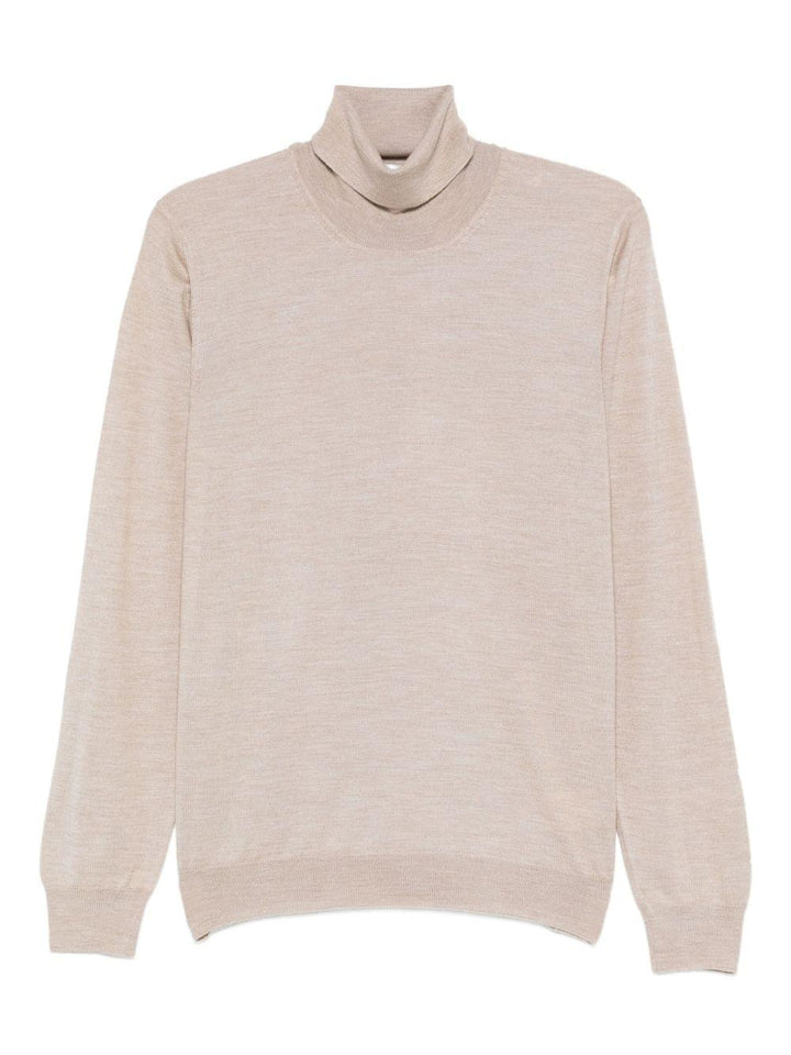 Maglione a collo alto beige 