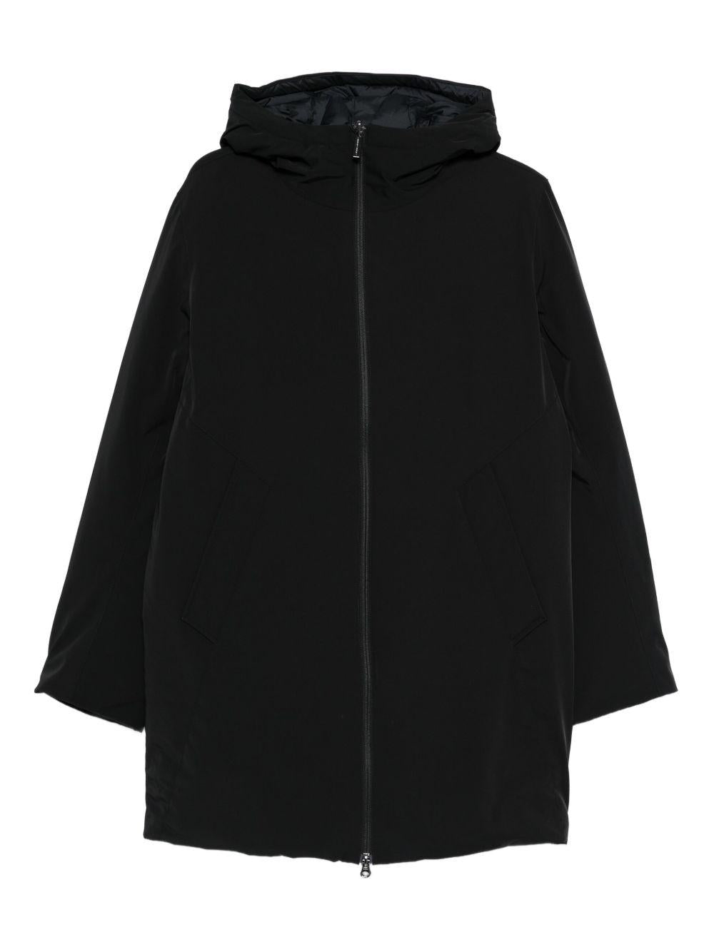 Cappotto nero reversibile con zip 