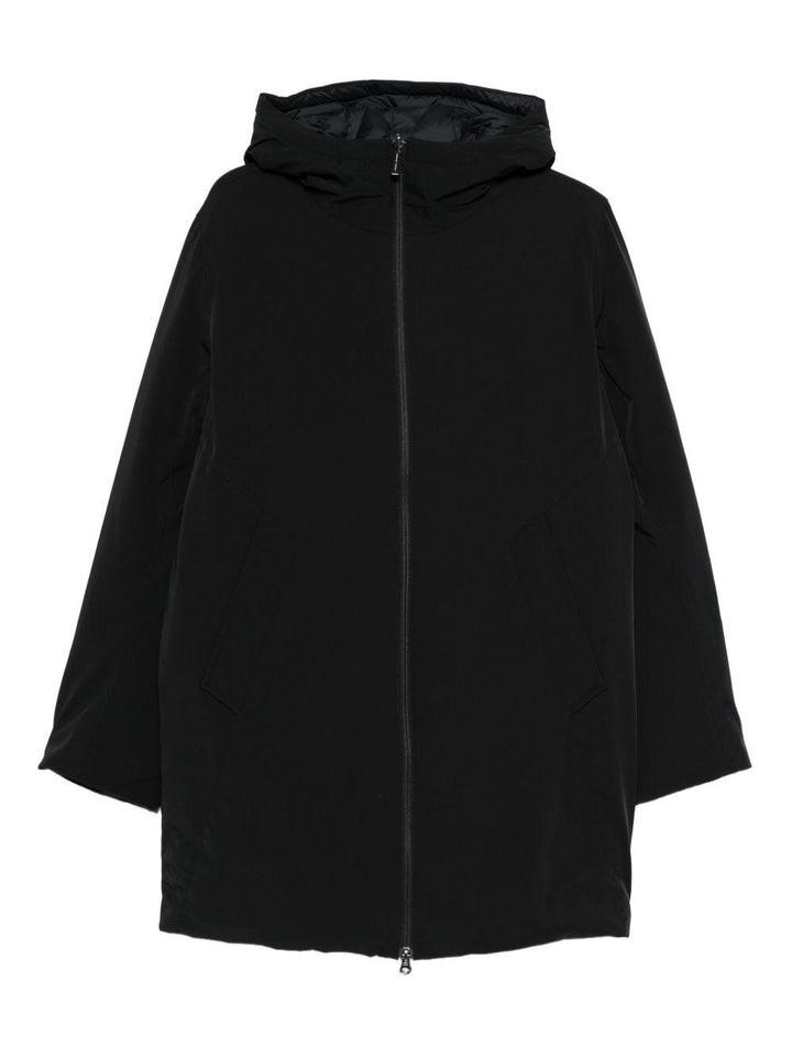 Cappotto nero reversibile con zip 