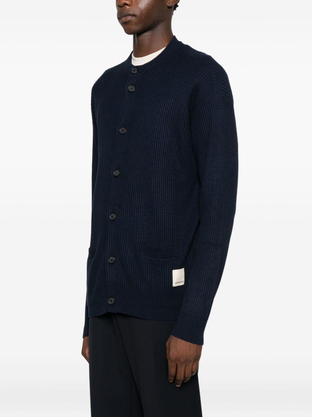 Cardigan blu navy a coste 