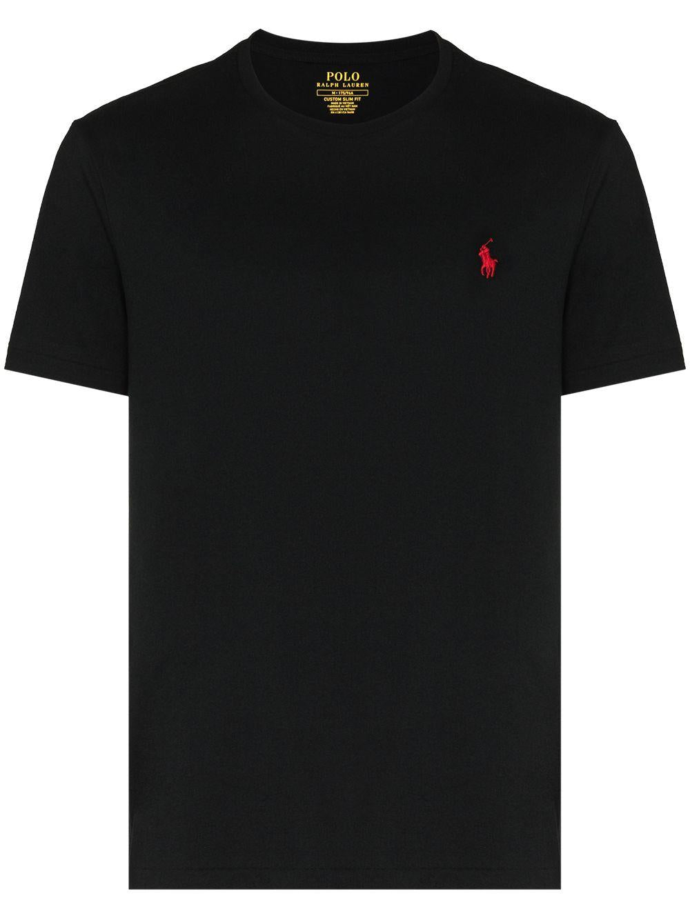 T-shirt nera con ricamo 