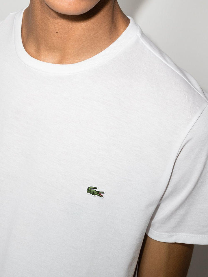 T-shirt Bianca Con Ricamo Logo 