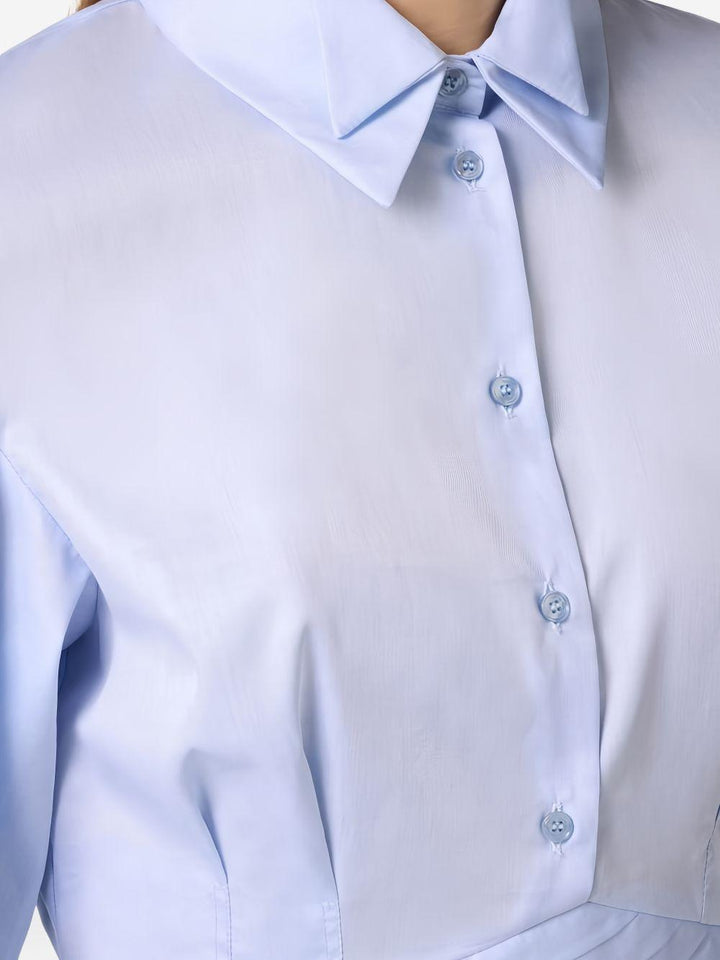 Camicia crop con doppio colletto 