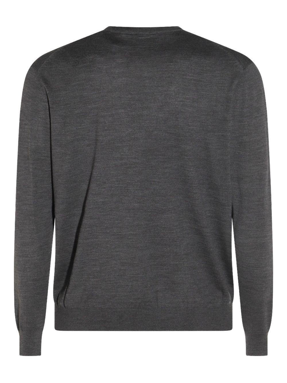 Maglione girocollo grigio in lana 