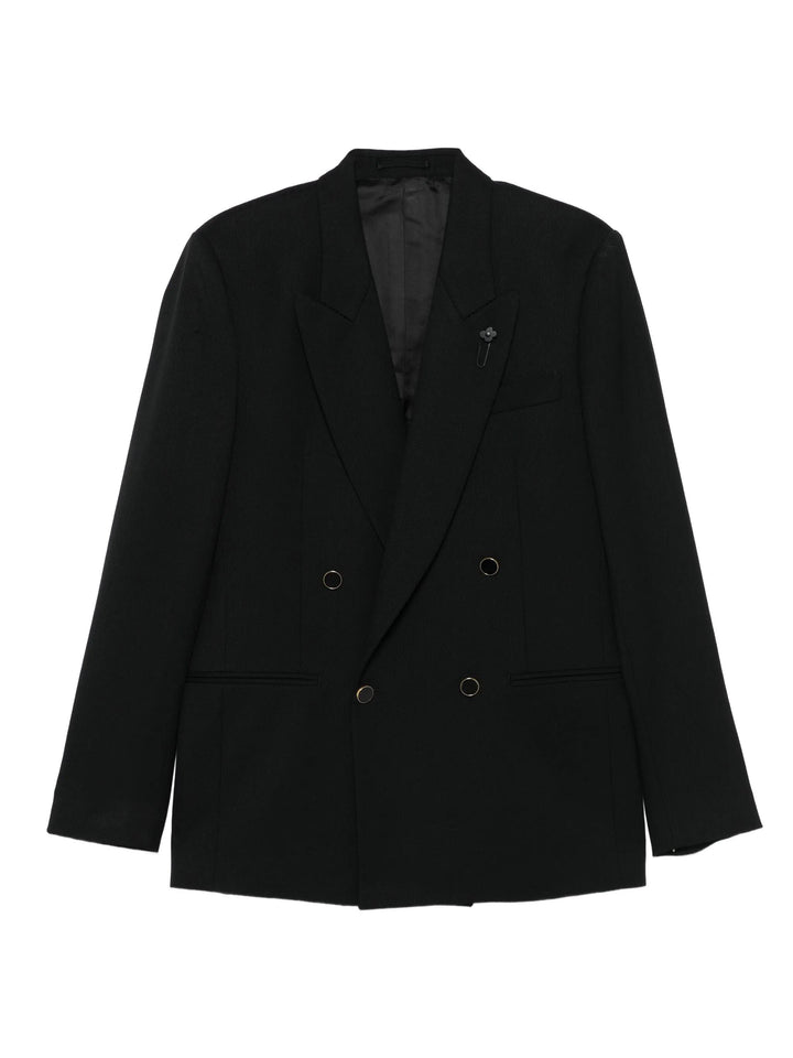 Blazer Blu Doppiopetto con rever a lancia 