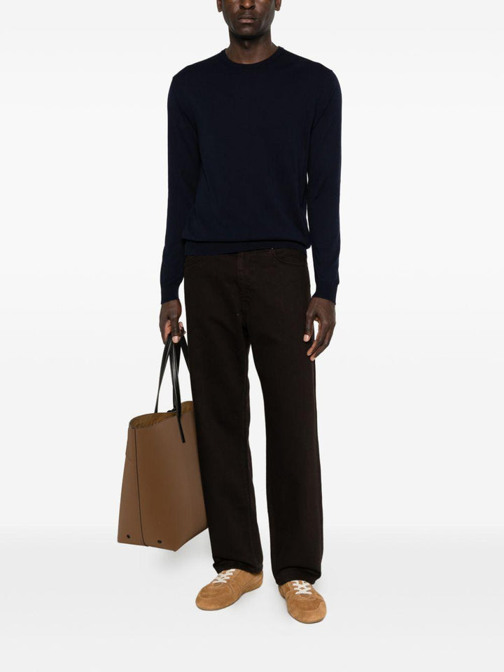 Maglione blu girocollo 
