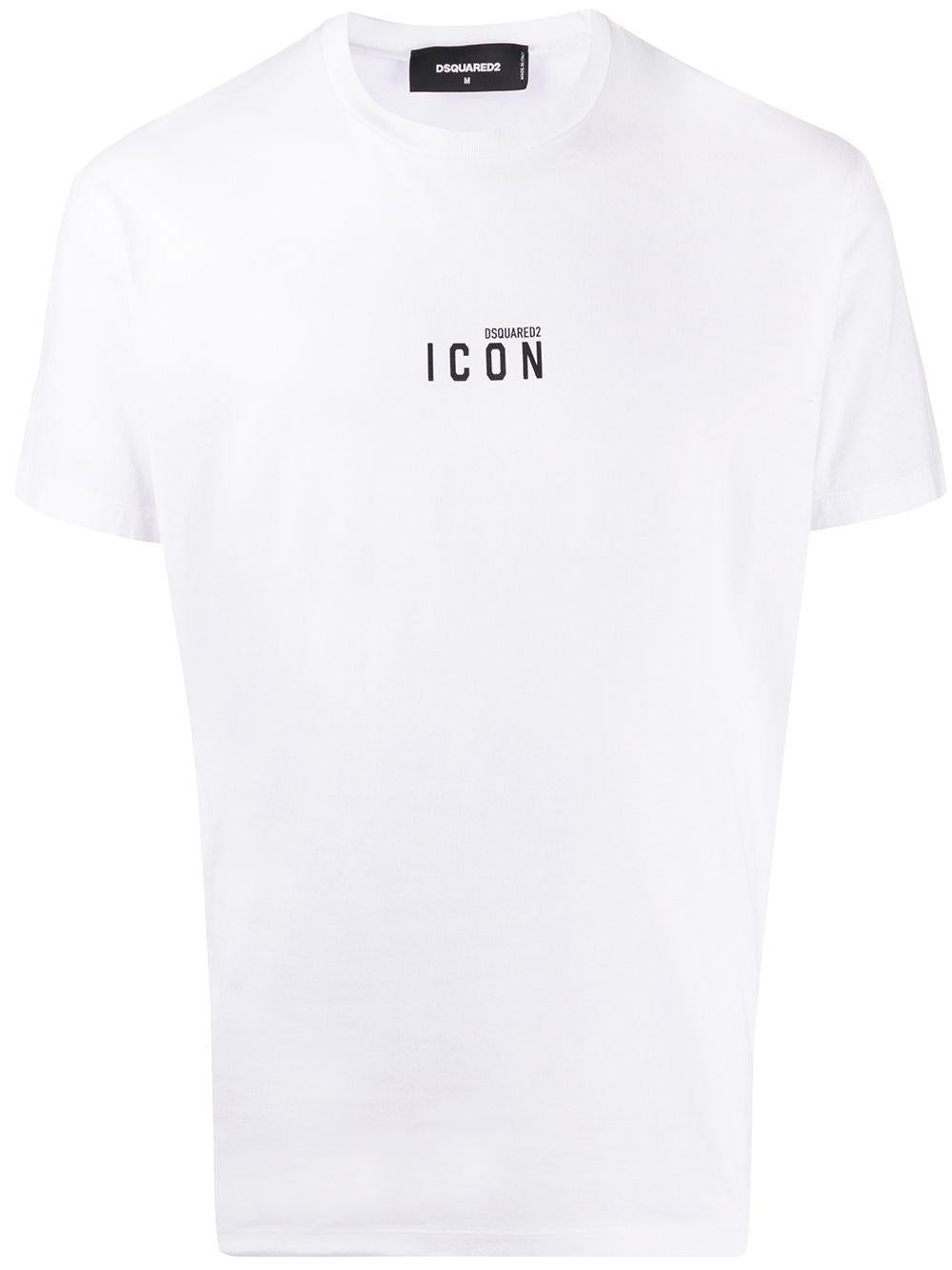 T-shirt Bianca Micro-Stampa Icon 