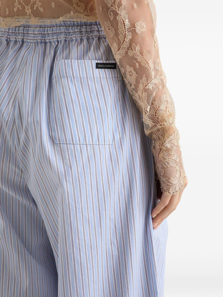Pantaloni in popeline a righe 