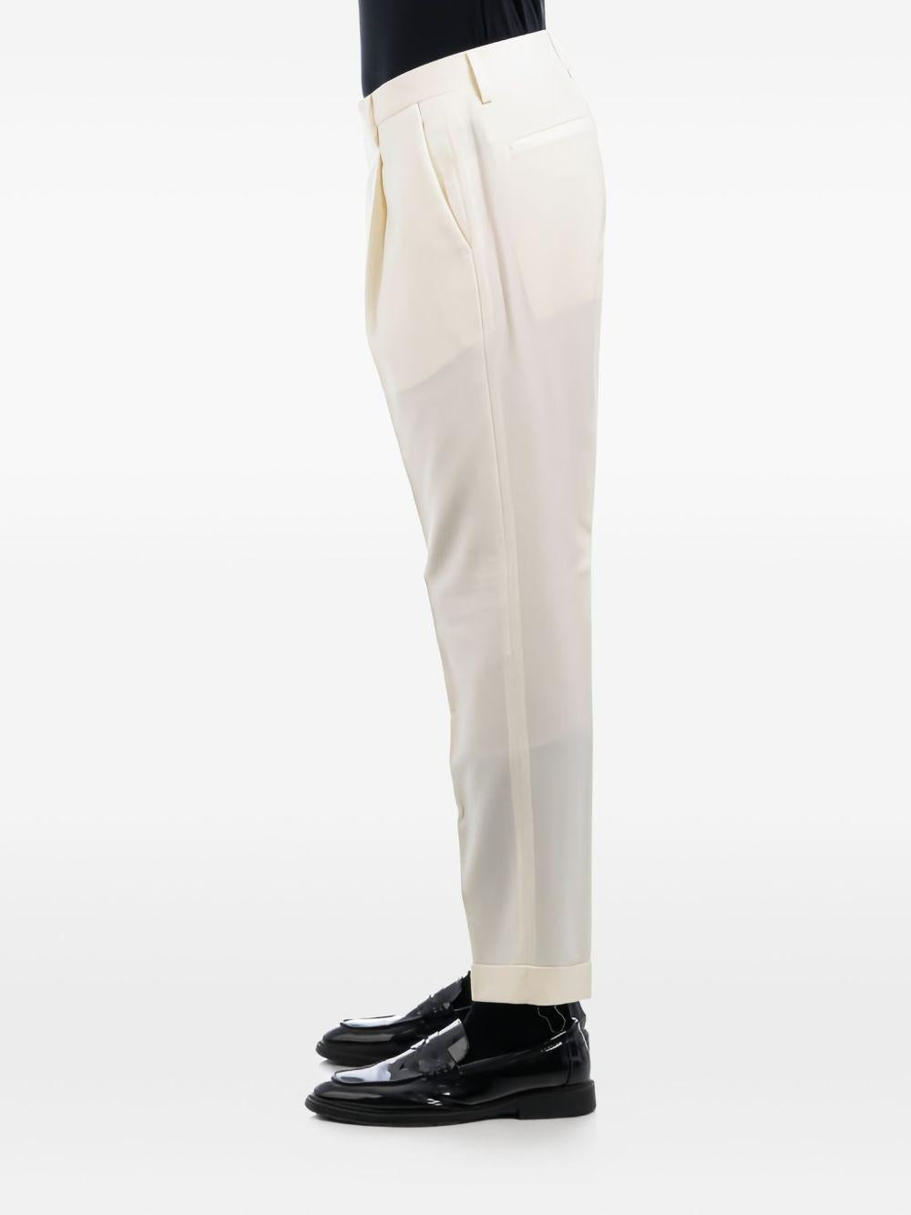 Pantaloni Tiberio bianchi plissé