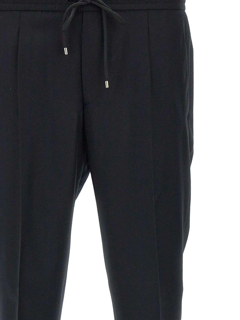 Pantaloni neri Wimbledon in lana con coulisse 