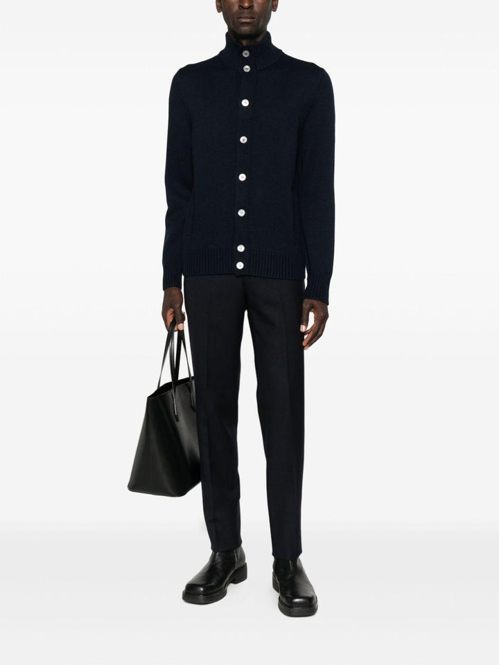 Cardigan a collo alto blu navy 