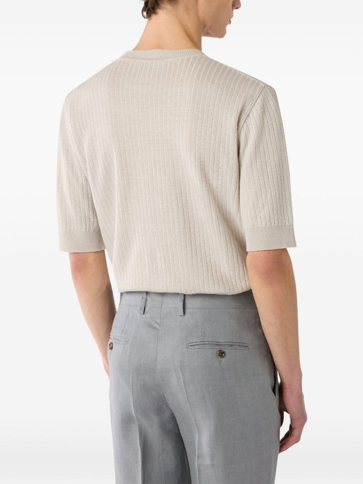 Girocollo in cotone beige 