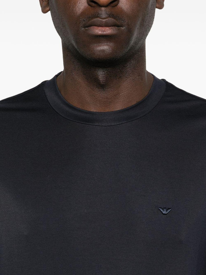 T-shirt blu con dettaglio logo 