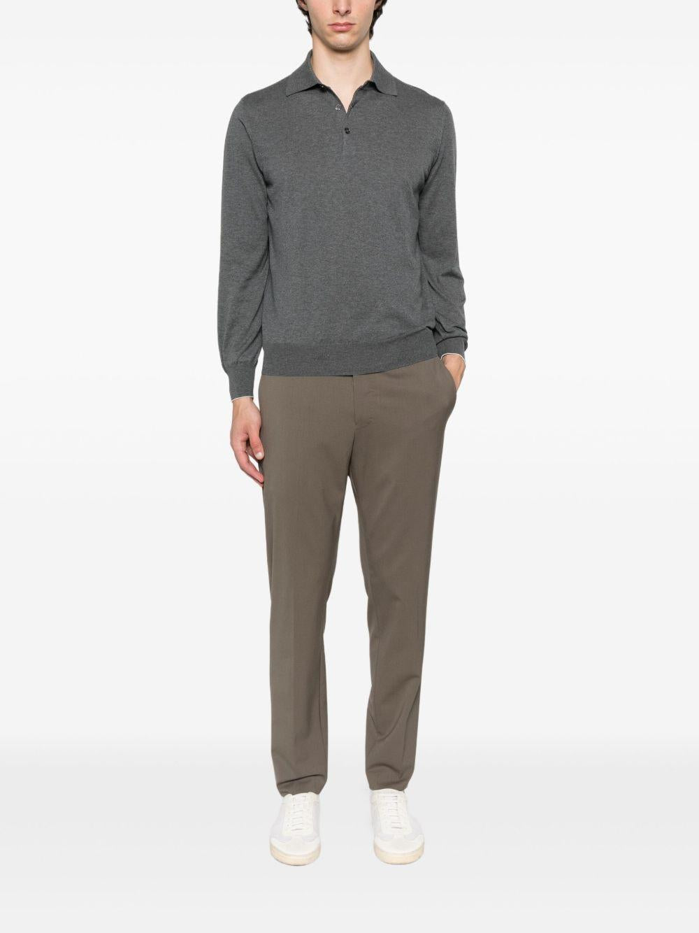 Pantaloni dritti beige in lana 