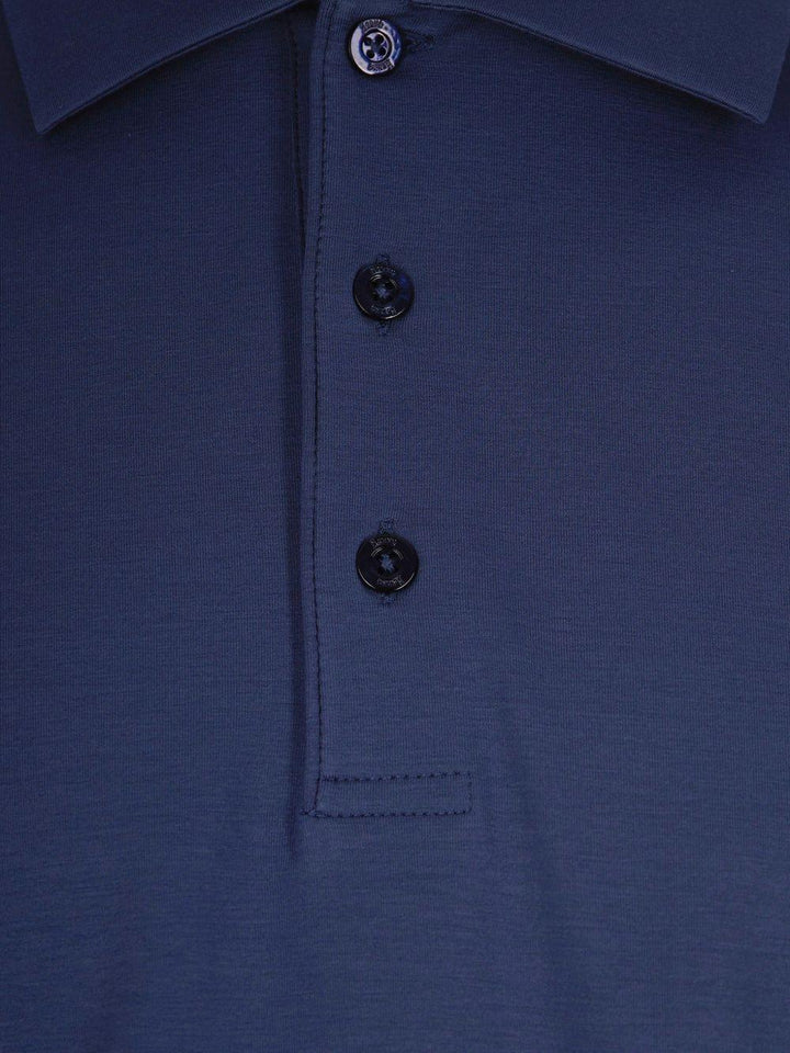 Polo blu con bottoni 