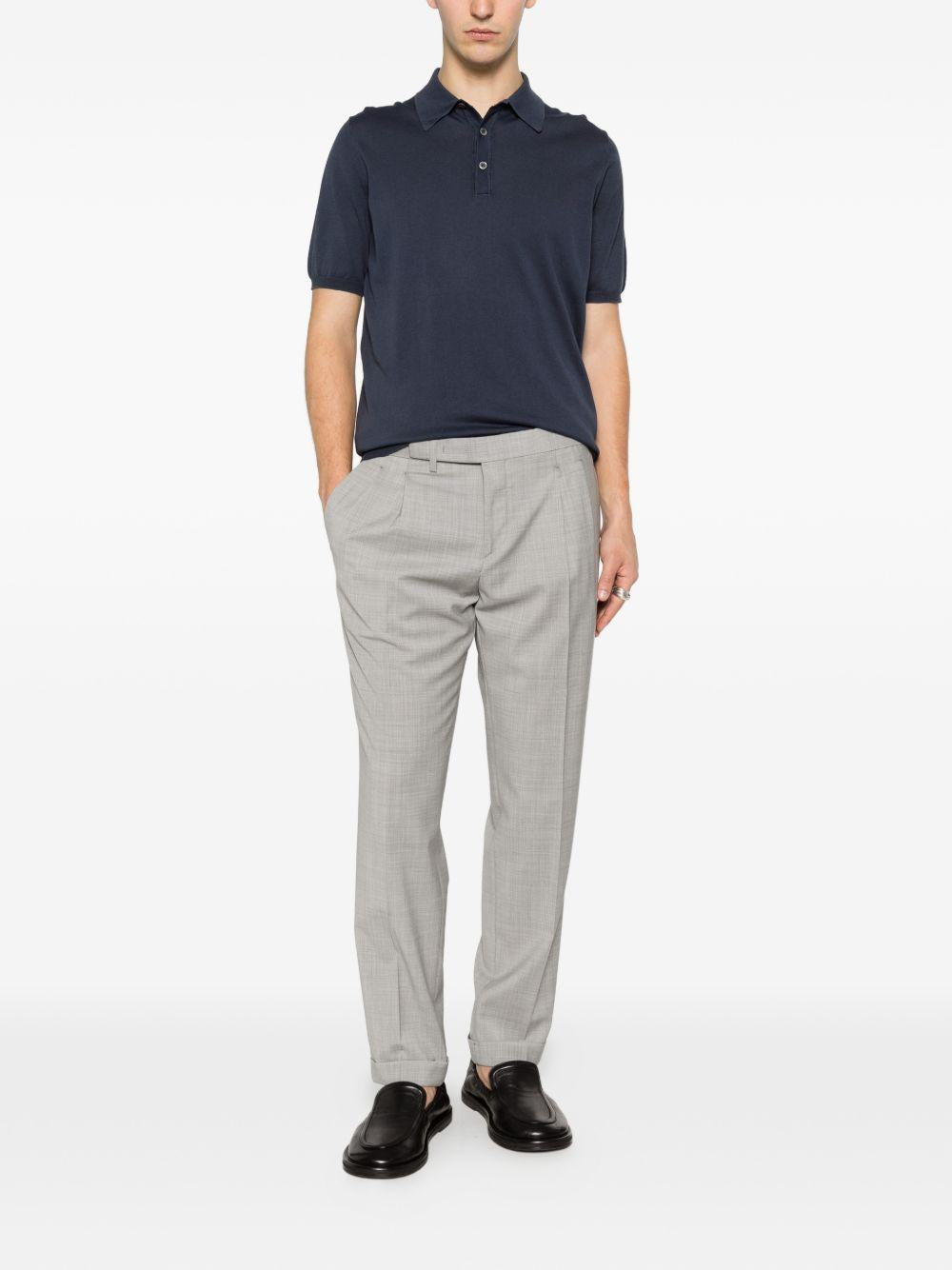 Pantaloni sartoriali acciaio con pieghe 