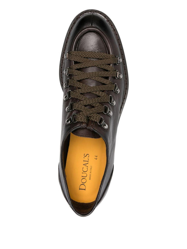 Derby stringate marrone scuro in pelle 