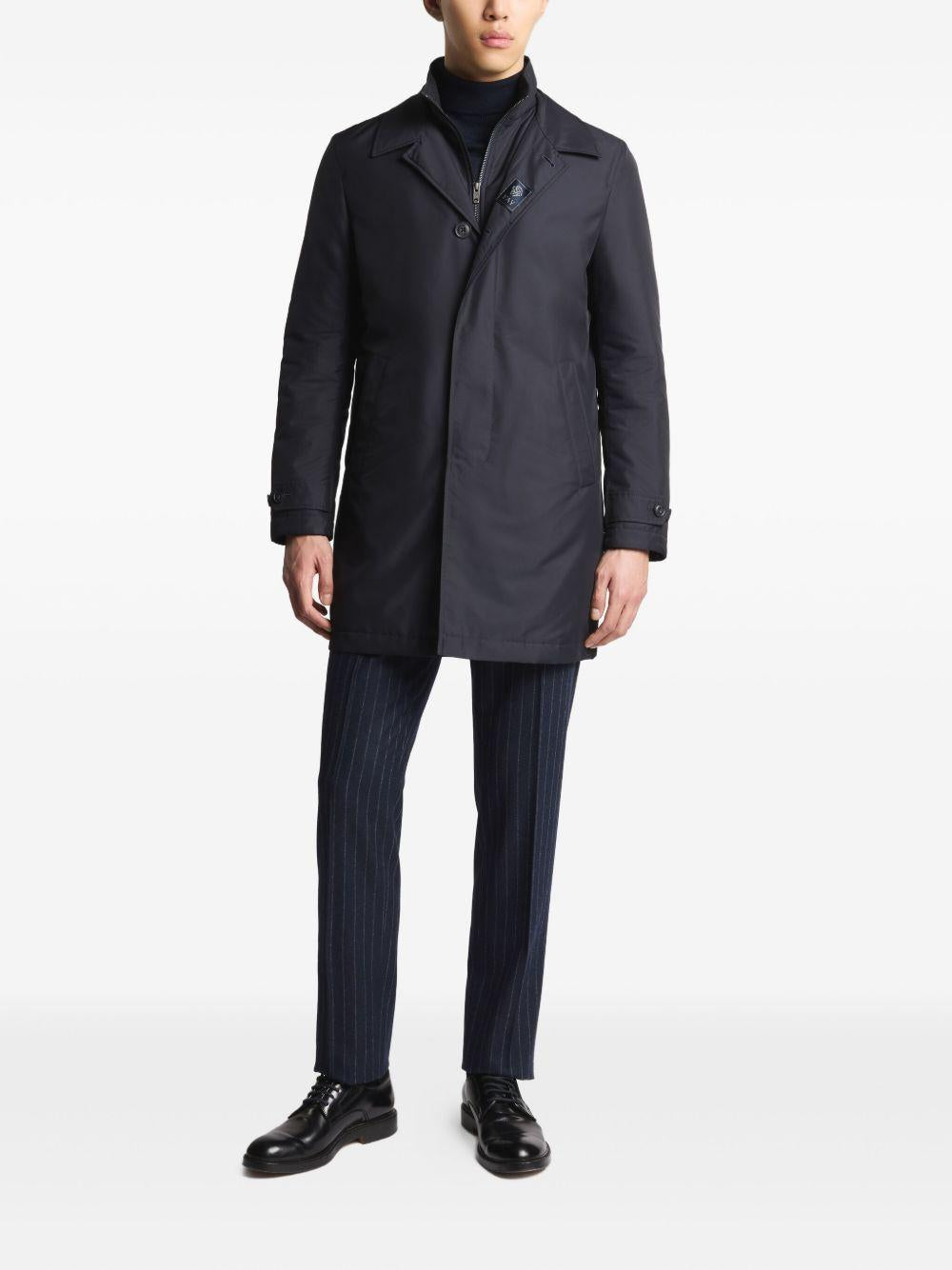 Cappotto blu navy con zip 
