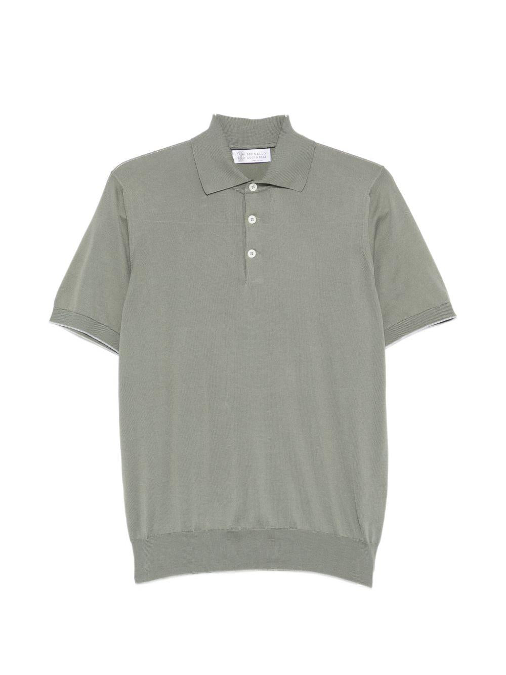 Polo grigio oliva in cotone 