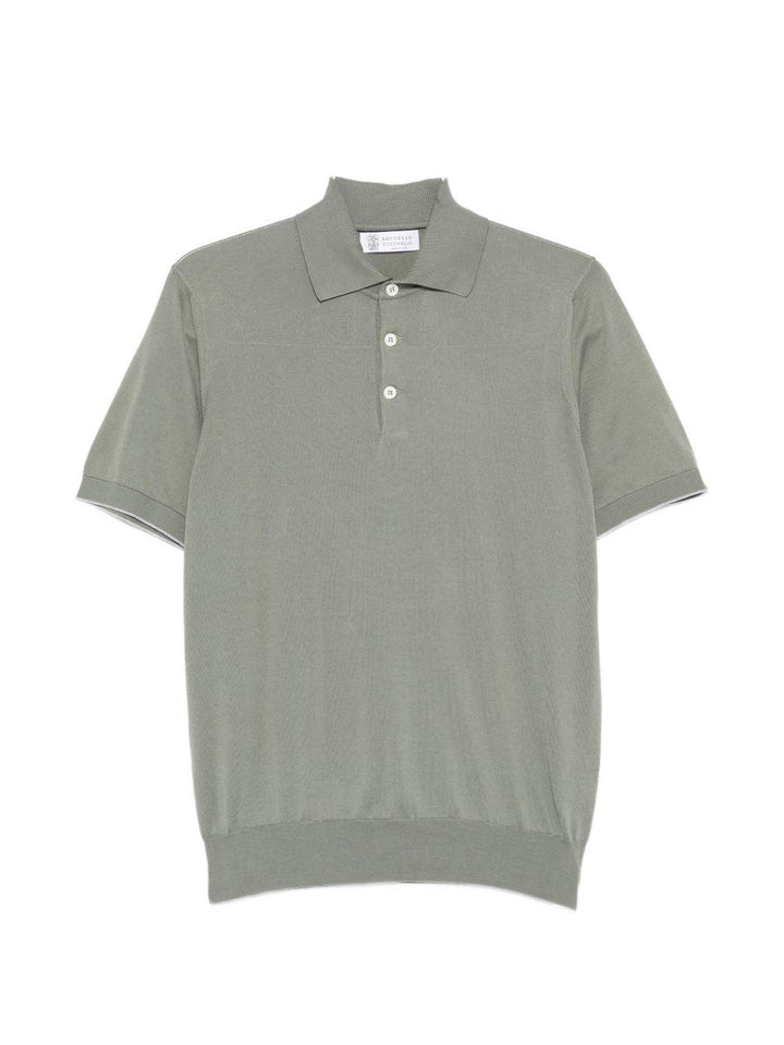 Polo grigio oliva in cotone 