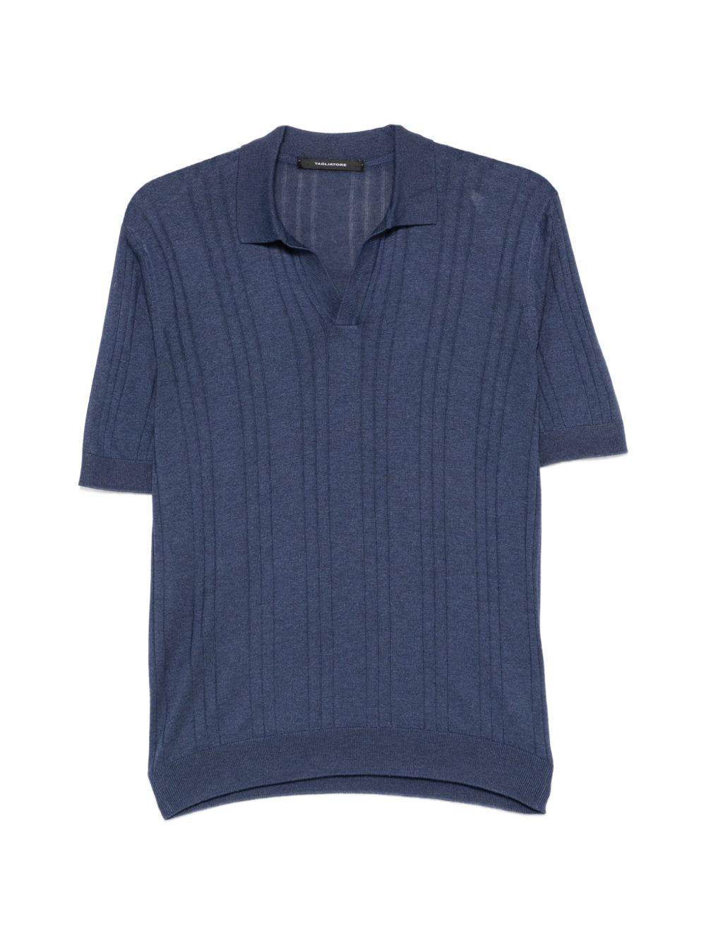 Polo Darnel blu navy con scollo a V 