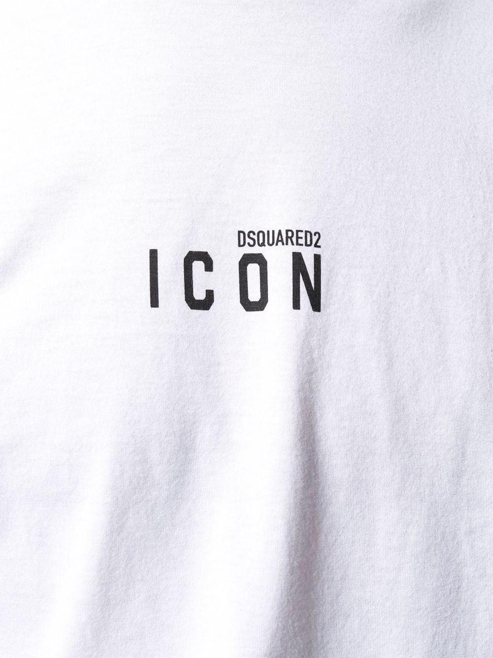 T-shirt Bianca Micro-Stampa Icon 