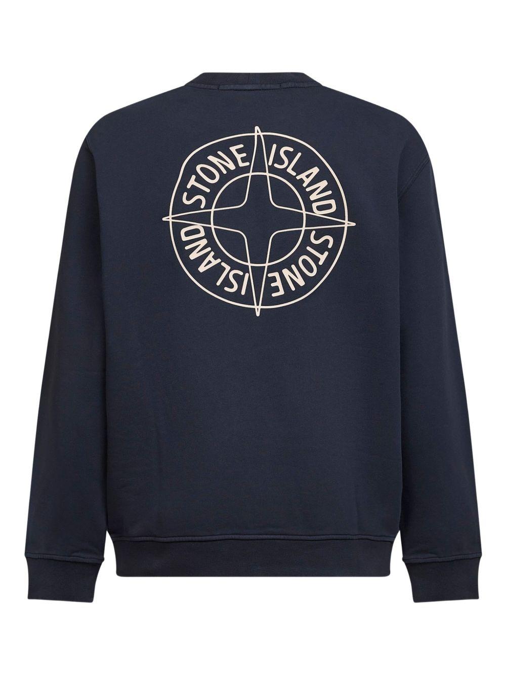 Felpa girocollo blu navy con logo 