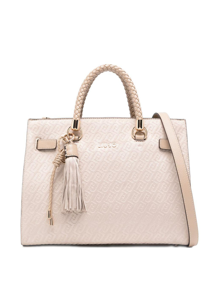 Borsa tote con logo goffrato 