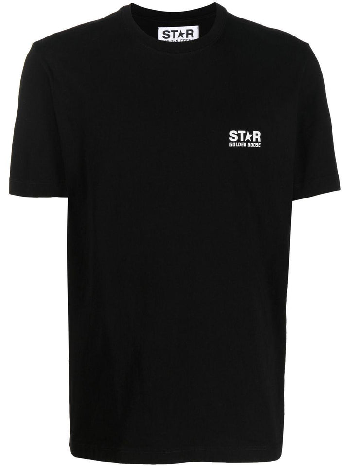 T-shirt nera con stampa sul retro 
