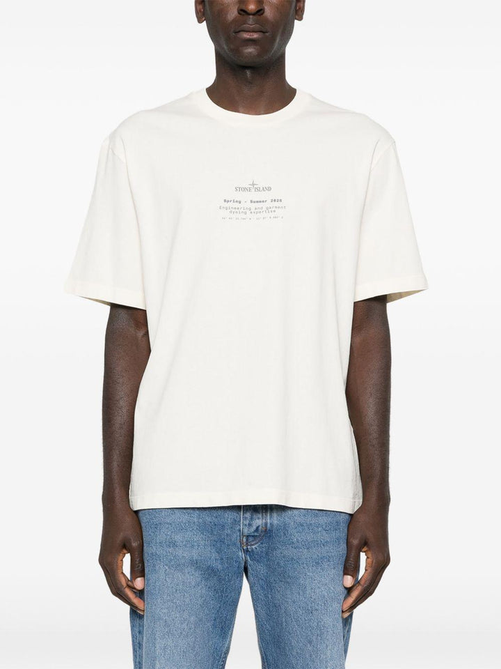 T-shirt avorio con logo 