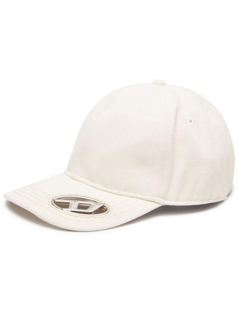 Cappello da baseball C-Plak bianco crema con placca logo 