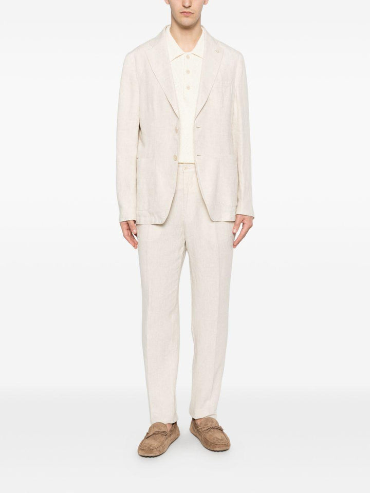 Blazer sabbia con tasche applicate 