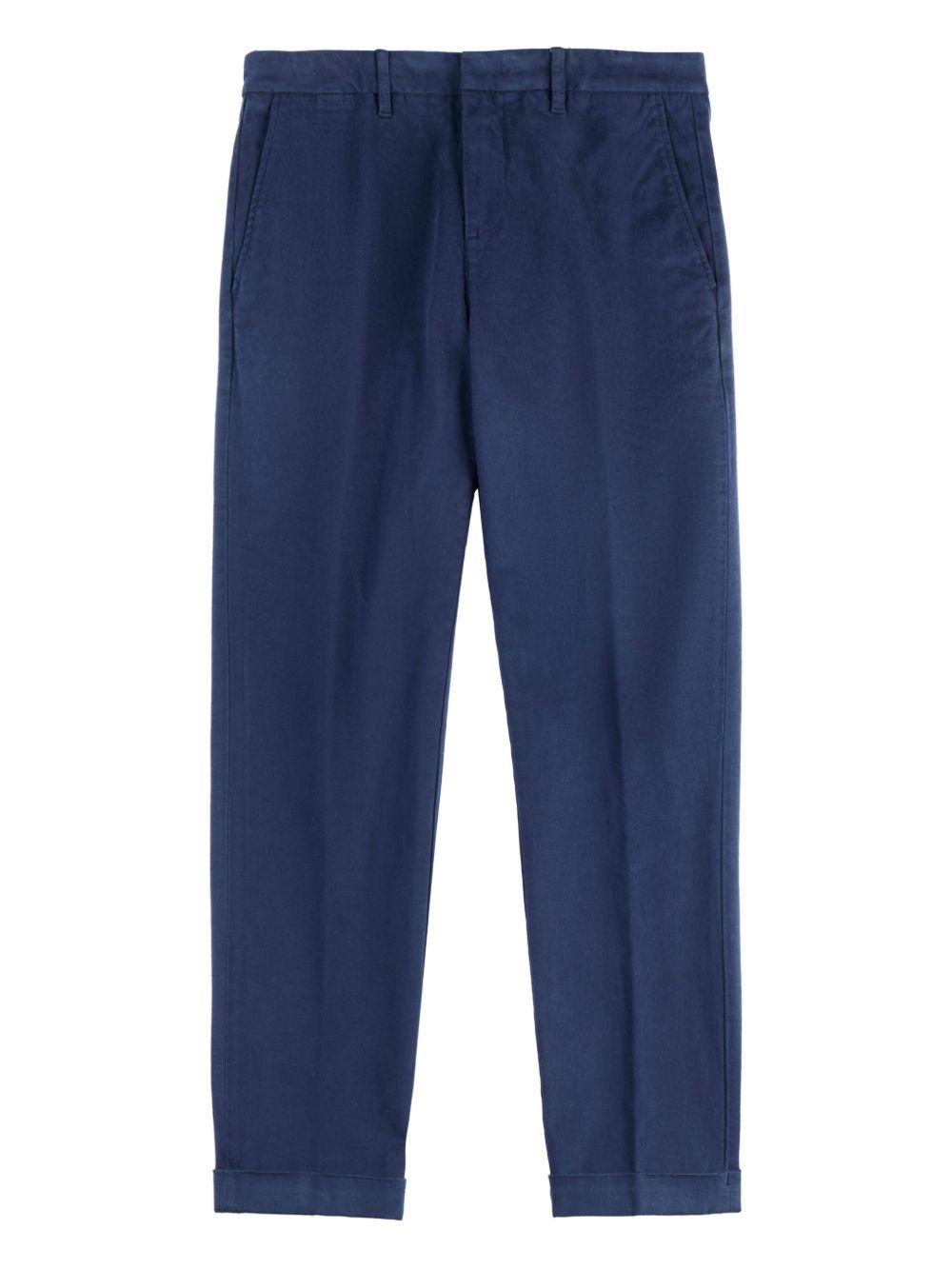 Pantaloni blu con risvolto 
