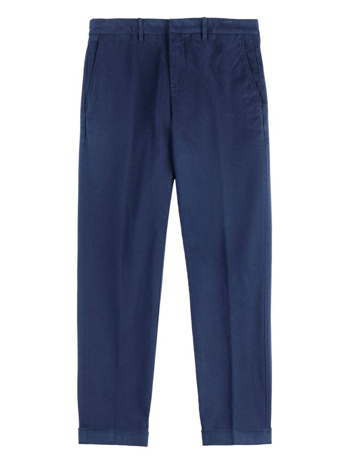 Pantaloni blu con risvolto 