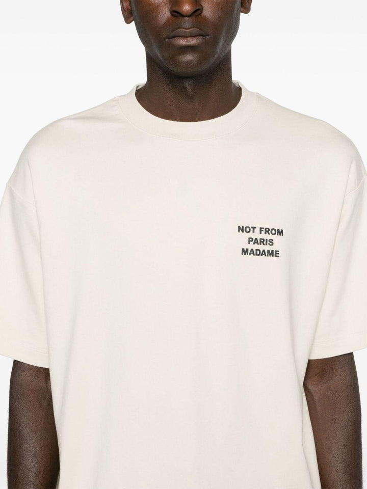 T-shirt panna con stampa