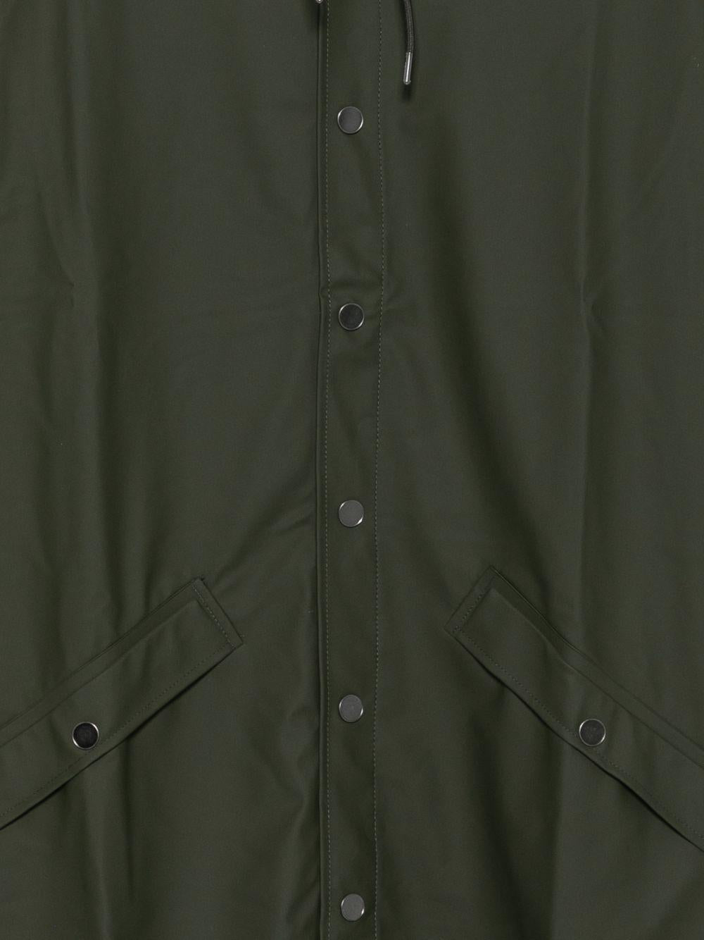Impermeabile verde Evergreen con cappuccio e coulisse 
