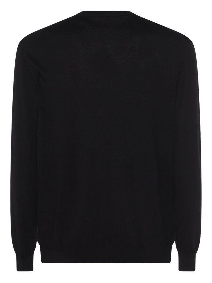 Maglione girocollo nero in lana 