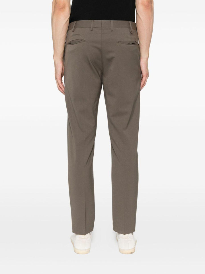 Pantaloni dritti beige in lana 