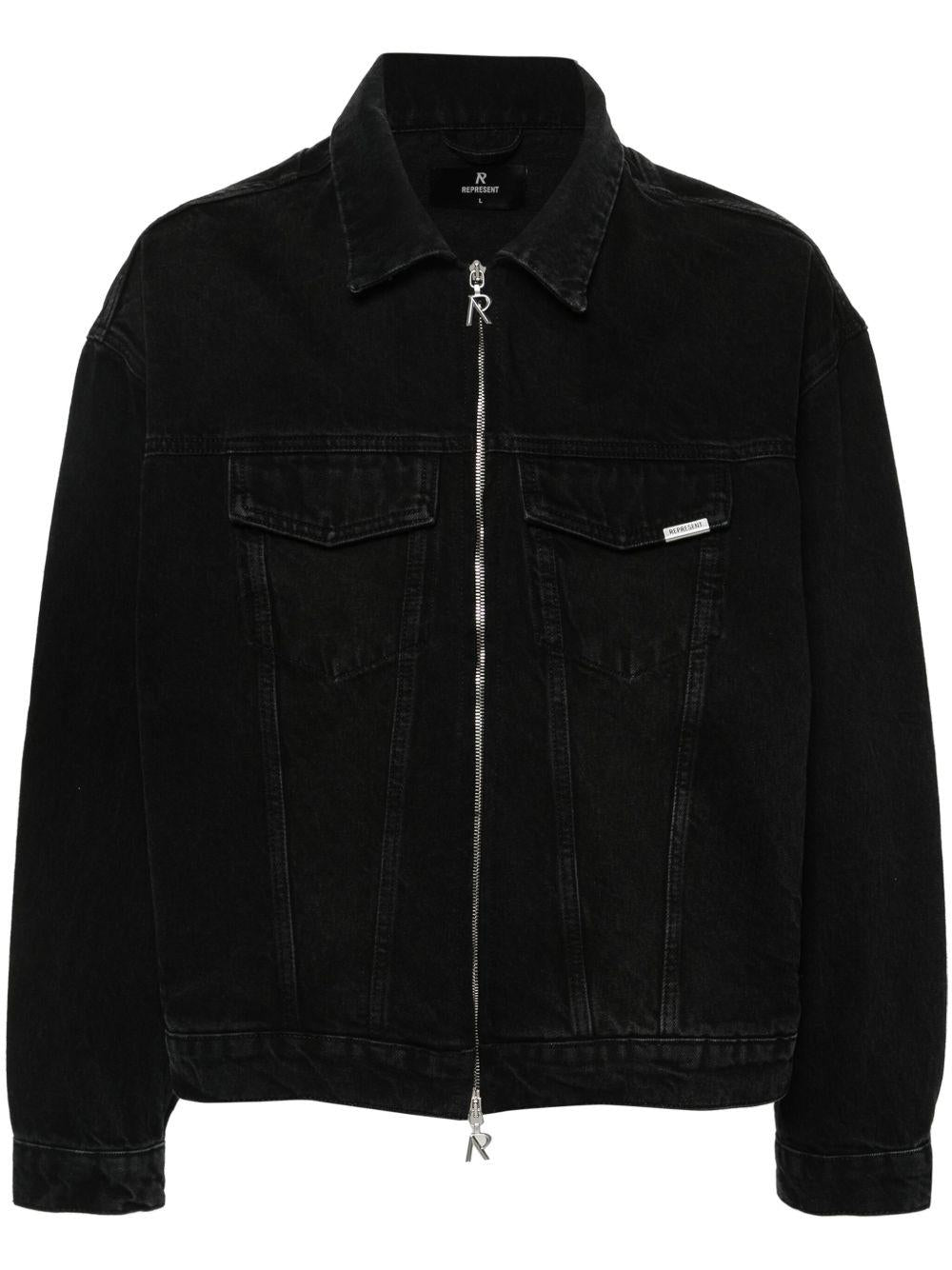 Giacca denim nera R4 