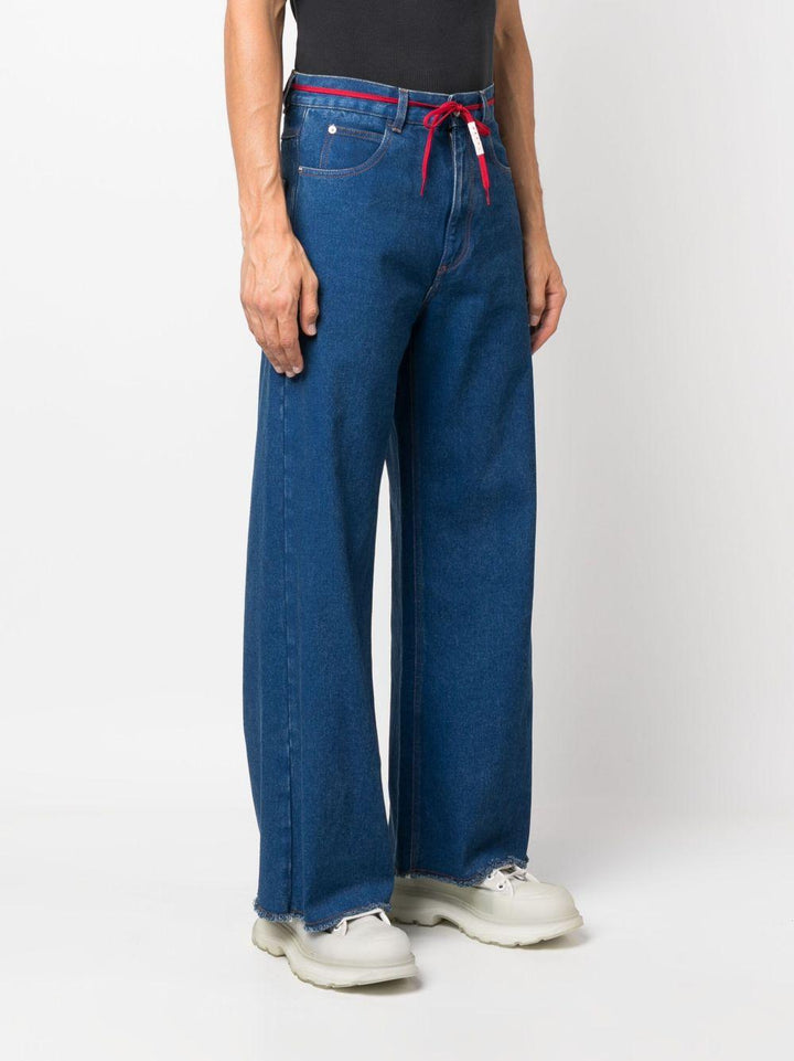 Jeans blu oceano a gamba ampia 