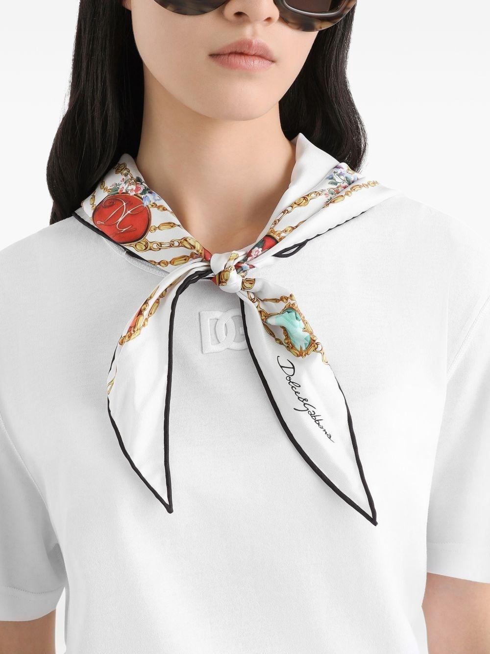 T-shirt con dettaglio foulard e logo 