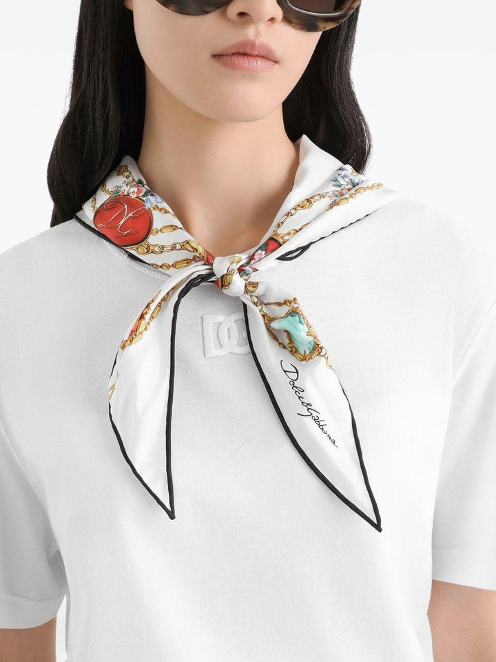T-shirt con dettaglio foulard e logo 