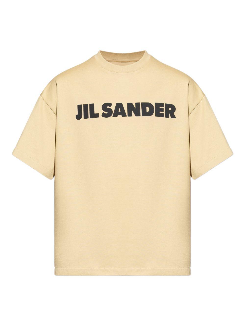 T-shirt beige con logo 