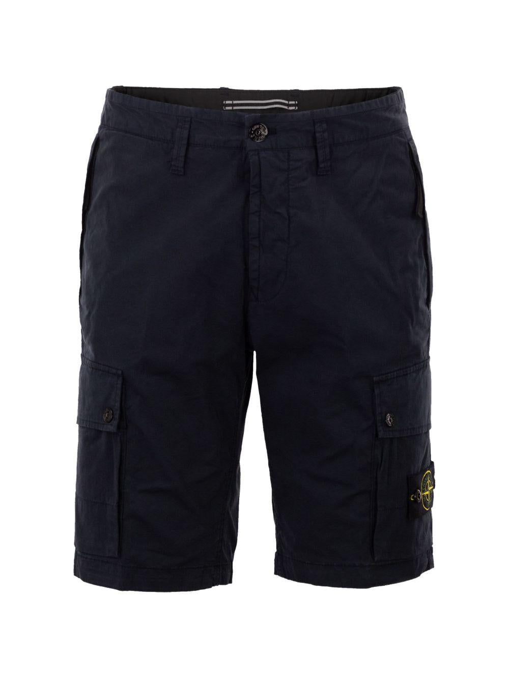 Bermuda cargo con tasche zip blu navy 