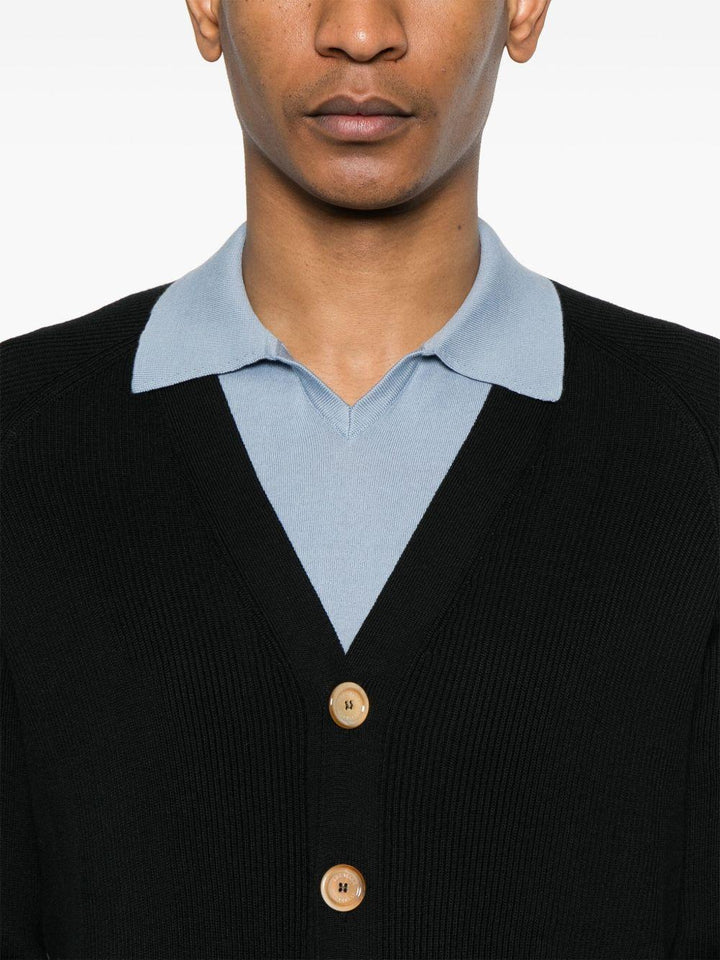 Cardigan nero con scollo a V 